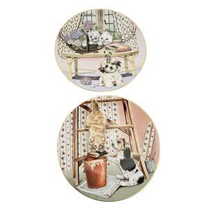 1989 Royal Worcester A Sticky Situation & Two Against One Collector Plates - 2